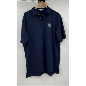 Peter Millar Navy Lake Burton Short Sleeve Summer Comfort Polo Shirt Mens L Golf